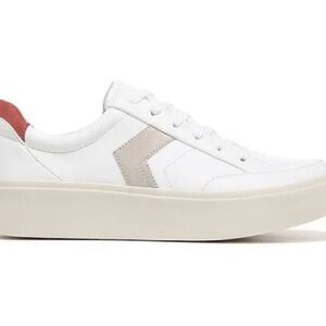 Women’s White Platform Sneaker with Beige Accent